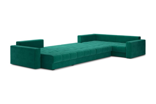Диван п-образный тик-так Монарх изумрудный