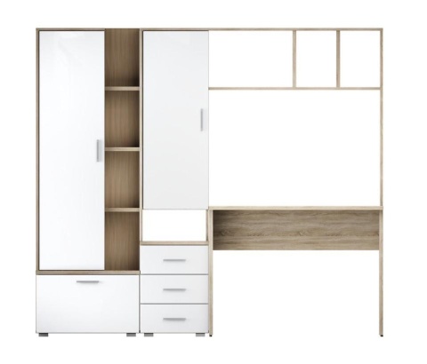 Уголок Школьника Паскаль №5 Дуб Сонома/Белый Глянец (Д-2000 х В-1780 х Г-595 мм)