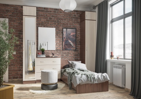 Шкаф Одностворчатый Рига ШК-1/Разные Цвета (Ш-400 х В-2120 х Г-520 мм)